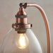Endon 77861 Hansen 1lt Table Aged copper plate & clear glass 40W E14 golf (Required) - westbasedirect.com