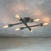Endon 78763 Pipe 6lt Semi flush Aged pewter paint 6 x 40W E27 GLS (Required) - westbasedirect.com