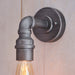 Endon 78765 Pipe 1lt Wall Aged pewter paint 40W E27 GLS (Required) - westbasedirect.com