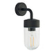 Endon 79792 North 1lt Wall Textured matt black & clear glass 40W E27 GLS (Required) - westbasedirect.com