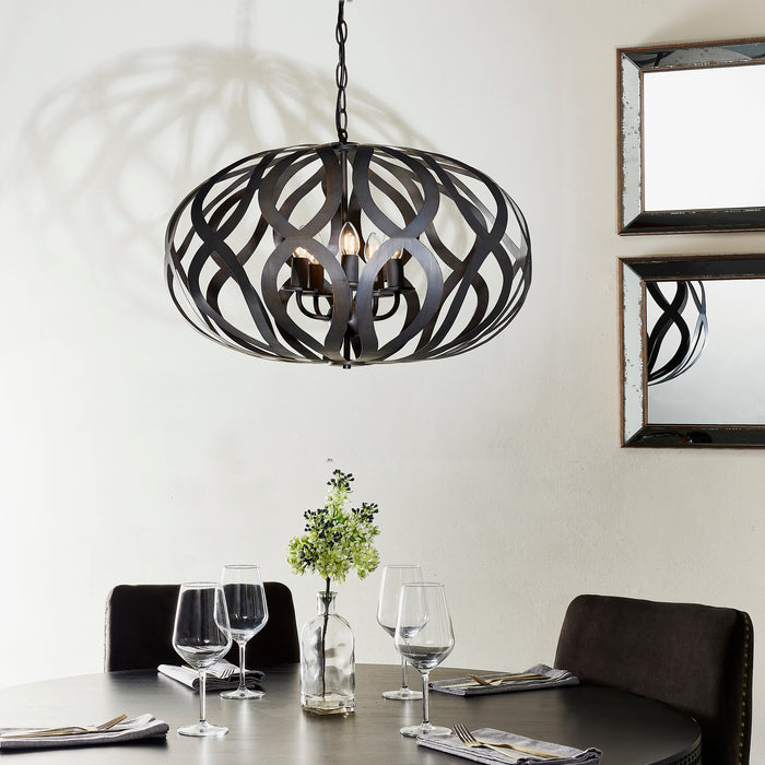 Endon 81752 Sirolo 5lt Pendant Antique brushed bronze paint 5 x 6W LED E14 (Required) - westbasedirect.com