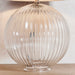 Endon 81896 Jemma 1lt Table Clear ribbed glass & satin nickel plate 10W LED E27 (Required) - westbasedirect.com