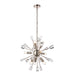 Endon 81917 Miro 9lt Pendant Satin nickel plate & clear crystal 9 x 6W LED E14 (Required) - westbasedirect.com