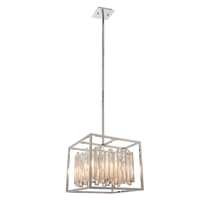 Endon 81930 Acadia 4lt Pendant Clear crystal & chrome plate 4 x 40W E14 candle (Required) - westbasedirect.com