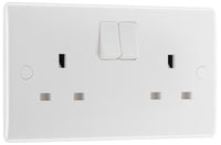 BG 822DPx5 White Round Edge 13A DP Double Socket (5 Pack)