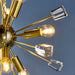 Endon 90293 Miro 9lt Pendant Satin brass plate & clear crystal 9 x 6W LED E14 (Required) - westbasedirect.com
