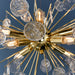 Endon 90294 Calla 8lt Pendant Gold effect plate & clear glass 8 x 6W LED E14 (Required) - westbasedirect.com
