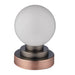 Endon 90418 Pax 1lt Table Matt antique copper, pewter plate and gloss opal glass 18W G9 clear capsule (Required) - westbasedirect.com