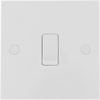 BG 912 White Square Edge Single Light Switch 10A