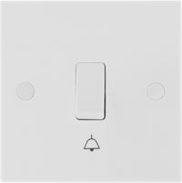 BG 914 White Square Ege Single Bell Push Switch 10A