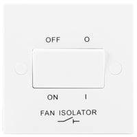 BG 915 White Square Edge Fan Isolator Switch TP 10A