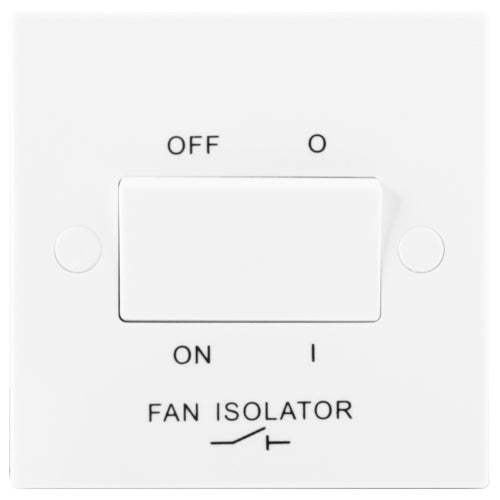BG 915 White Square Edge Fan Isolator Switch TP 10A - westbasedirect.com