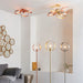 Endon 91935 Hoop 6lt Semi flush Brushed brass, nickel & copper plate 6 x 40W E27 GLS (Required) - westbasedirect.com