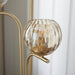 Endon 91974 Dimple 3lt Floor Satin brass plate & champagne lustre glass 3 x 25W E14 golf (Required) - westbasedirect.com