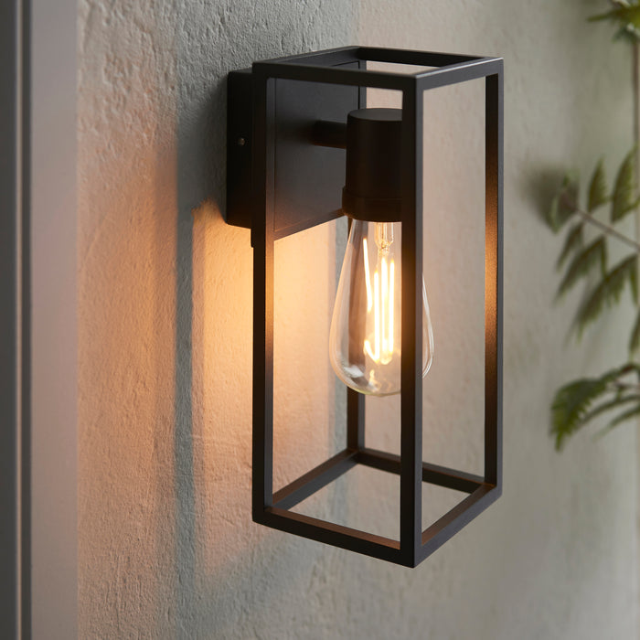 Endon 91993 Herbert 1lt Wall Textured black 10W LED E27 (Required) - westbasedirect.com