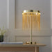 Endon 92177 Zelma 1lt Table Satin brass plate & gold effect chain 9W LED tape module (SMD 2835) Warm White - westbasedirect.com