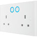 BG 922/HC White Moulded Square Edge Double Switched 13A Power Socket with Smart Home Control - westbasedirect.com