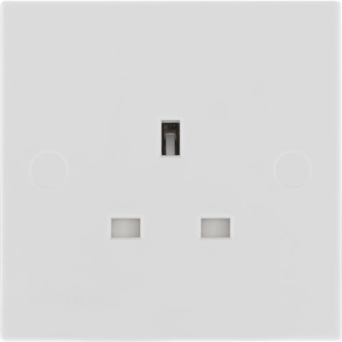 923 Square Edge Single Unswitched Socket