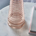 Endon 93115 Naia 1lt Table Rose pink ribbed glass, antique brass plate & mocha velvet 40W E27 GLS (Required) - westbasedirect.com