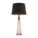 Endon 93115 Naia 1lt Table Rose pink ribbed glass, antique brass plate & mocha velvet 40W E27 GLS (Required) - westbasedirect.com