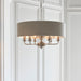 Endon 94357 Highclere 6lt Pendant Brushed chrome plate & natural linen 6 x 40W E14 candle (Required) - westbasedirect.com