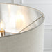 Endon 94359 Highclere 3lt Floor Brushed chrome plate & natural linen 3 x 40W E14 candle (Required) - westbasedirect.com