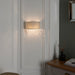 Endon 94372 Malmesbury 1lt Wall Silver grey fabric, clear glass & chrome plate 3W LED G9 (Required) - westbasedirect.com