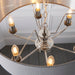 Endon 94373 Highclere 6lt Pendant Bright nickel plate & charcoal fabric 6 x 40W E14 candle (Required) - westbasedirect.com
