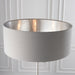 Endon 94378 Highclere 3lt Floor Bright nickel plate & charcoal fabric 3 x 40W E14 candle (Required) - westbasedirect.com