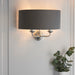 Endon 94406 Highclere 2lt Wall Bright nickel plate & charcoal fabric 2 x 40W E14 candle (Required) - westbasedirect.com