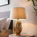 Endon 95037 Delphine 1lt Table Gold leaf & ivory cotton fabric 10W LED E27 (Required) - westbasedirect.com