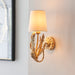 Endon 95040 Delphine 1lt Wall Gold leaf & ivory cotton fabric 6W LED E14 (Required) - westbasedirect.com