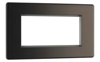 BG FBNEMR4 Flatplate Screwless Quad Euro Module Faceplate - Black Nickel