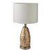 Endon 95461 Dahlia 1lt Table Capiz detail, antique brass plate & ivory fabric 10W LED E27 (Required) - westbasedirect.com