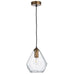 Endon 95462 Ebbe 1lt Pendant Antique gold paint & clear glass 10W LED E27 (Required) - westbasedirect.com