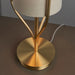 Endon 95467 Fraser 1lt Table Satin brass plate & natural linen mix fabric 10W LED E27 (Required) - westbasedirect.com