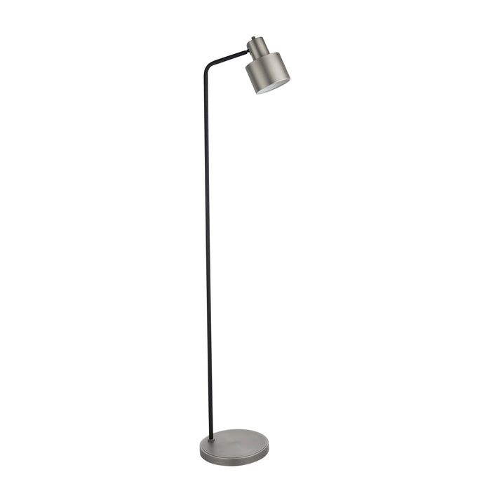 Endon 95471 Mayfield 1lt Floor Brushed silver plate finish & matt black 10W LED E27 (Required) - westbasedirect.com