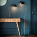 Endon 95477 Largo 1lt Floor Satin black & aged brass paint 10W LED E27 (Required) - westbasedirect.com