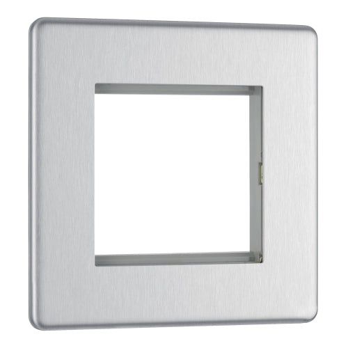 BG Electrical Flatplate Screwless Twin Euro Module Faceplate