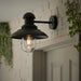 Endon 95982 Hereford 1lt Wall Matt black & clear glass 10W LED E27 (Required) - westbasedirect.com