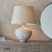 Endon 96105 Mrs 1lt Table Matt white ceramic & brushed chrome plate 10W LED E27 (Required) - westbasedirect.com