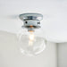 Endon 96138 Cheswick 1lt Flush Chrome plate & clear glass 10W LED E27 (Required) - westbasedirect.com