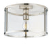 Endon 96150 Hopton 1lt Flush Bright nickel plate & clear glass 10W LED E27 (Required) - westbasedirect.com
