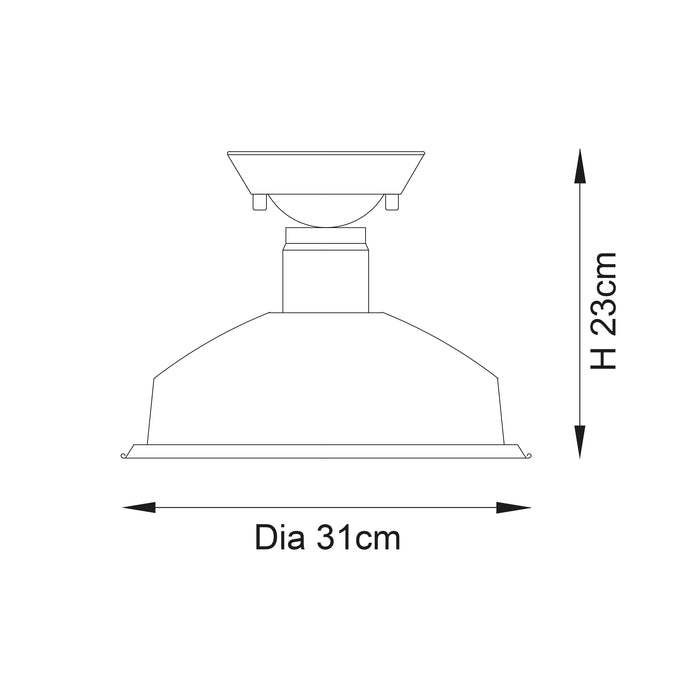 Endon 96181 Darton 1lt Semi flush Bright nickel plate 10W LED E27 (Required) - westbasedirect.com