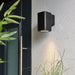 Endon 96910 Milton 1lt Wall Textured black & clear glass 7W LED GU10 (Required) - westbasedirect.com