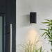 Endon 96910 Milton 1lt Wall Textured black & clear glass 7W LED GU10 (Required) - westbasedirect.com
