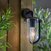 Endon 96922 Quinn 1lt Wall Textured black & clear pc 10W LED E27 (Required) - westbasedirect.com