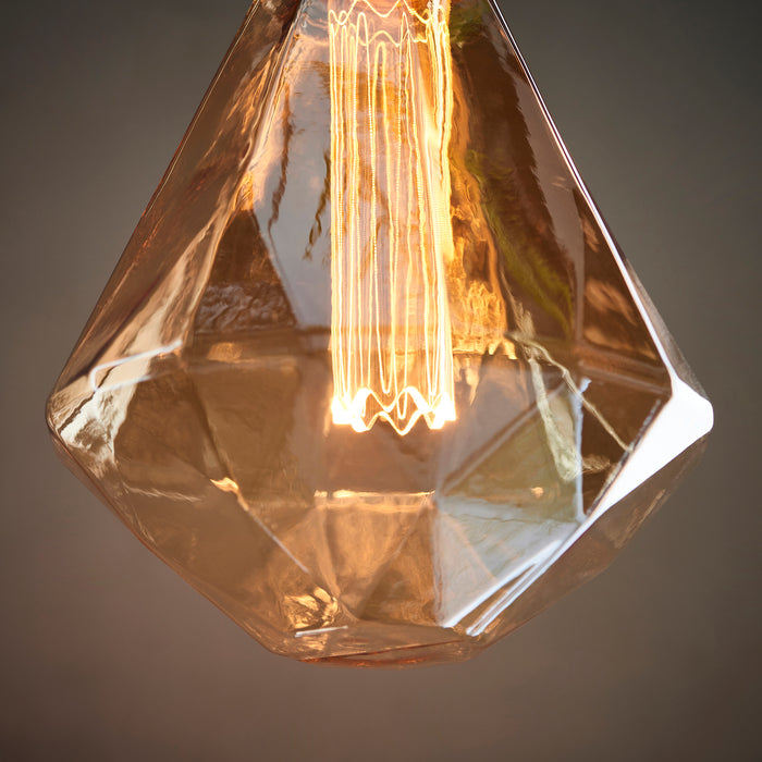 Endon 97176 Facett 1lt Accessory Amber glass 2.5W LED E27 Warm White - westbasedirect.com