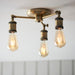 Endon 97243 Hal 3lt Semi flush Antique brass plate 3 x 10W LED E27 (Required) - westbasedirect.com
