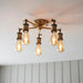 Endon 97244 Hal 5lt Semi flush Antique brass plate 5 x 10W LED E27 (Required) - westbasedirect.com